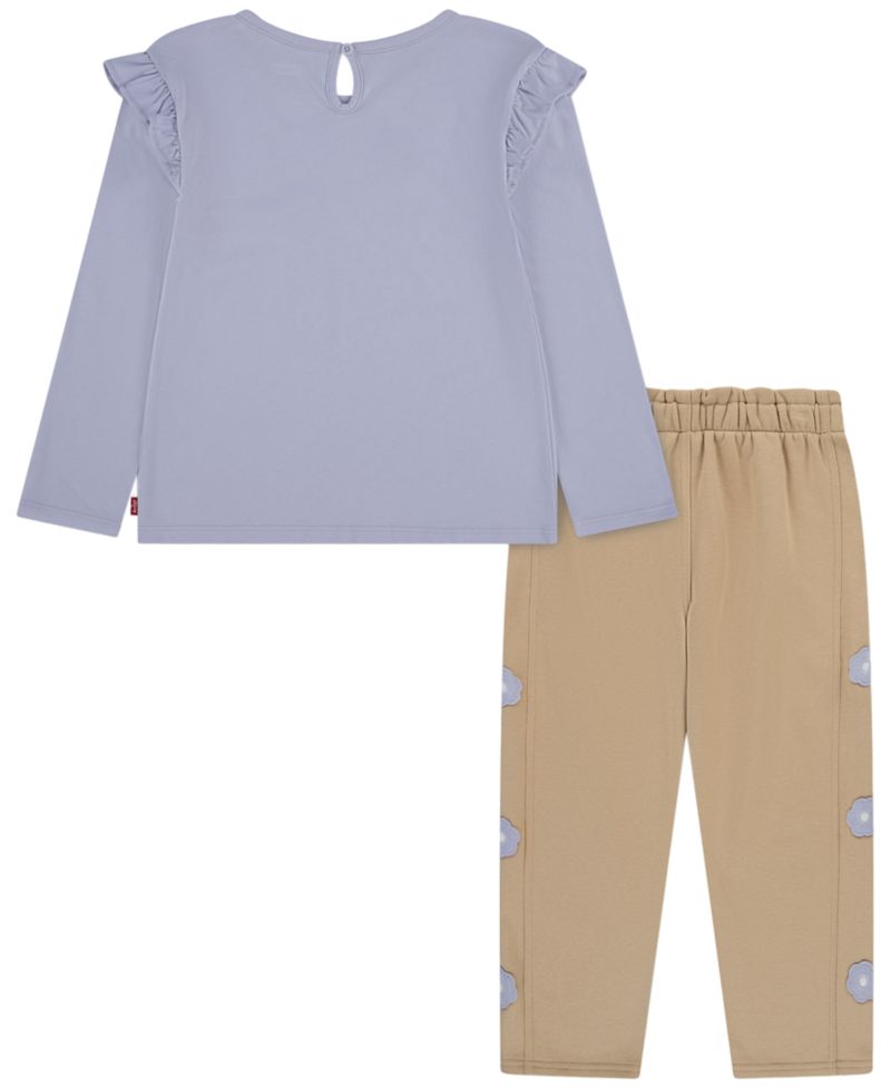 Baby Girls' Ruffle Knit Top and Fleece Pants, 2-Piece Set