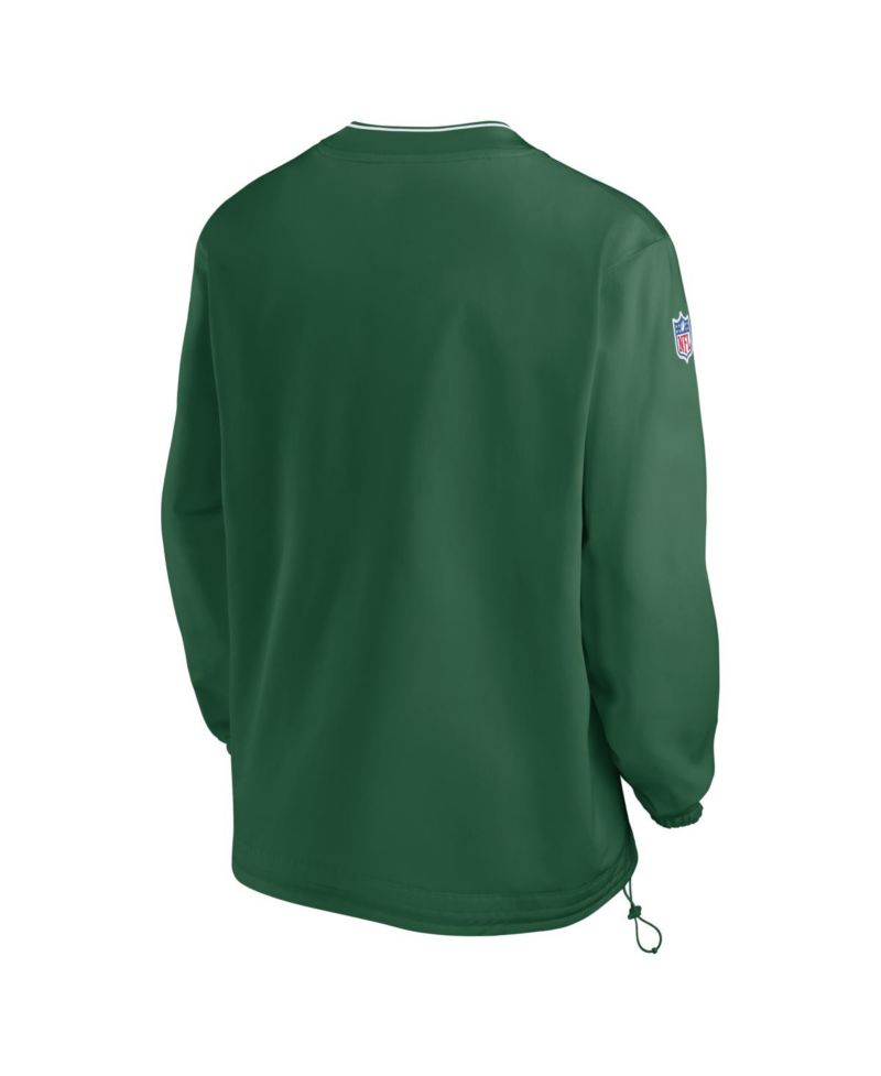Men's Kelly Green New York Jets Throwback Logo Long-Sleeve V-Neck Wind shirt
