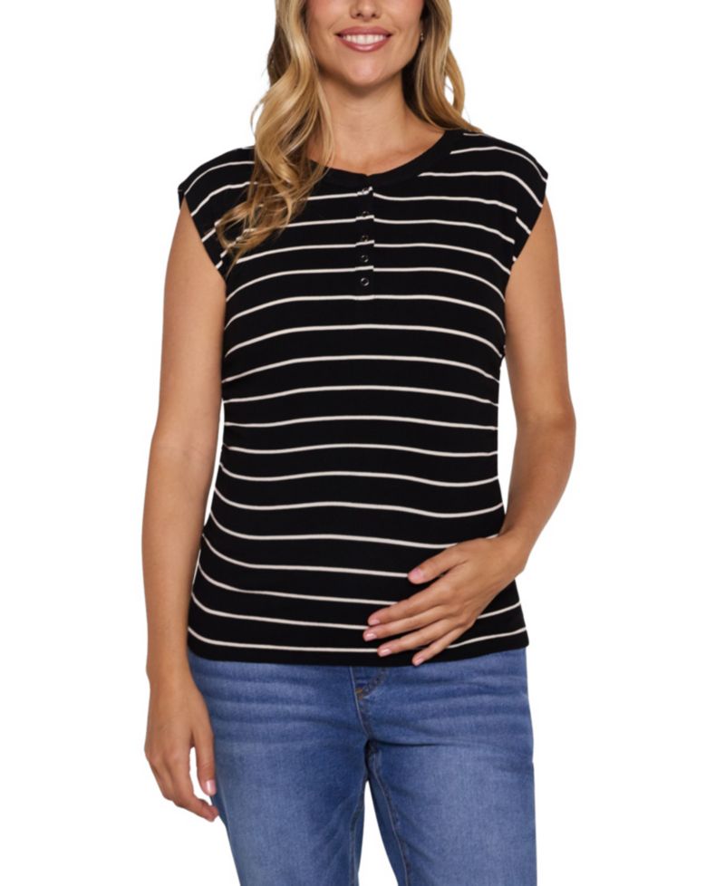 Women's Motherhood Ruched Henley Muscle Tee