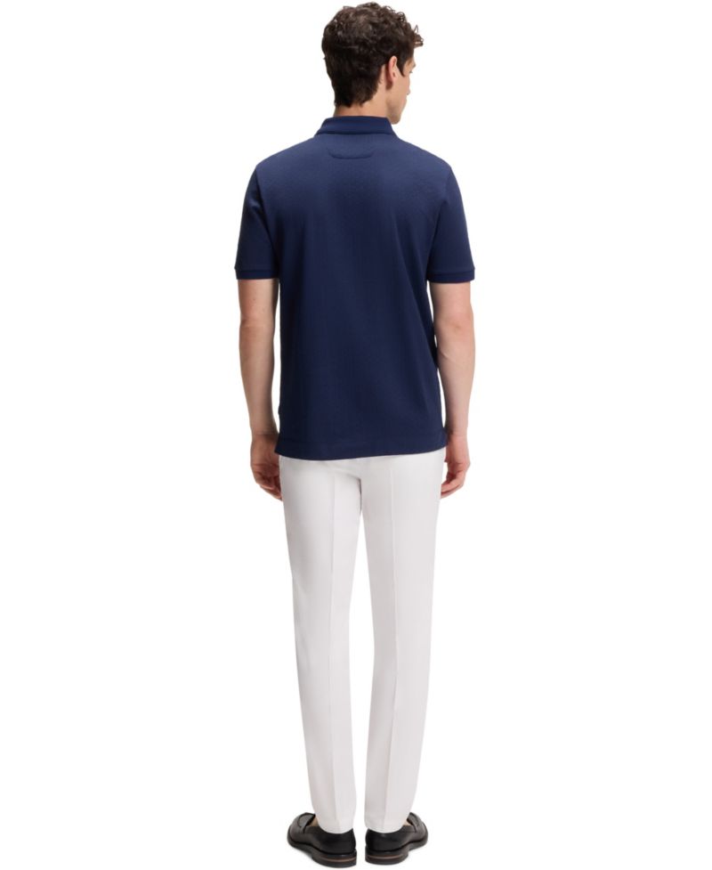 Men's Cotton-Silk Jacquard Regular-Fit Polo Shirt