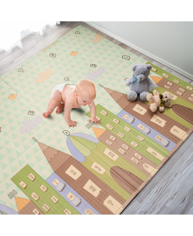 (78" x 70") Foldable Play Mats with Travel Bag - for Babies, Toddlers, and Kids Playtime & Tummy Time