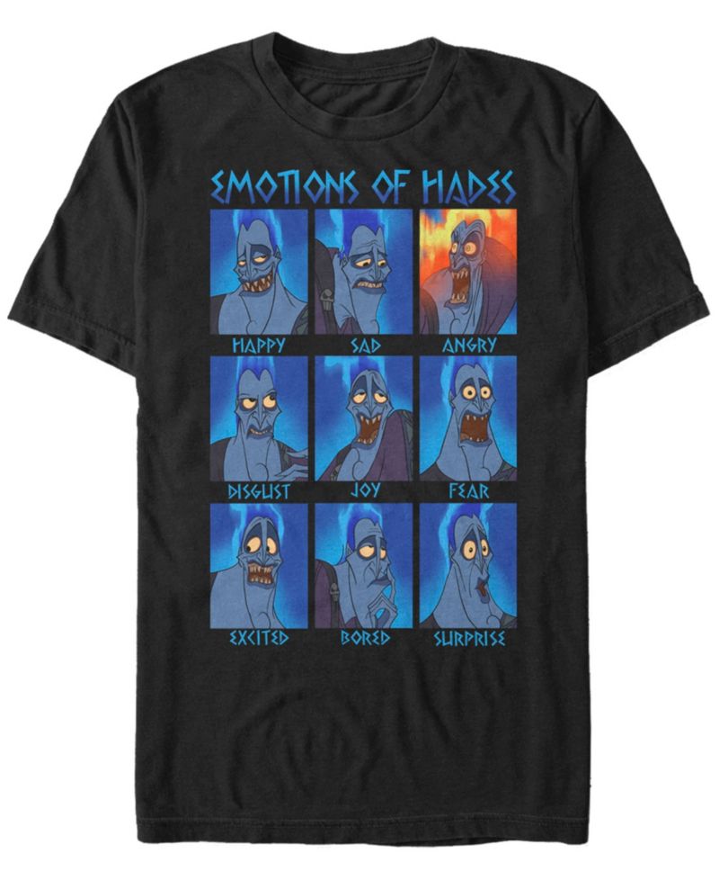 Disney Men's Hercules Hades Emotions, Short Sleeve T-Shirt