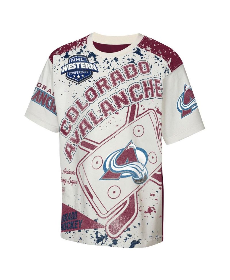 Big Boys and Girls Cream Colorado Avalanche Top Player T-Shirt