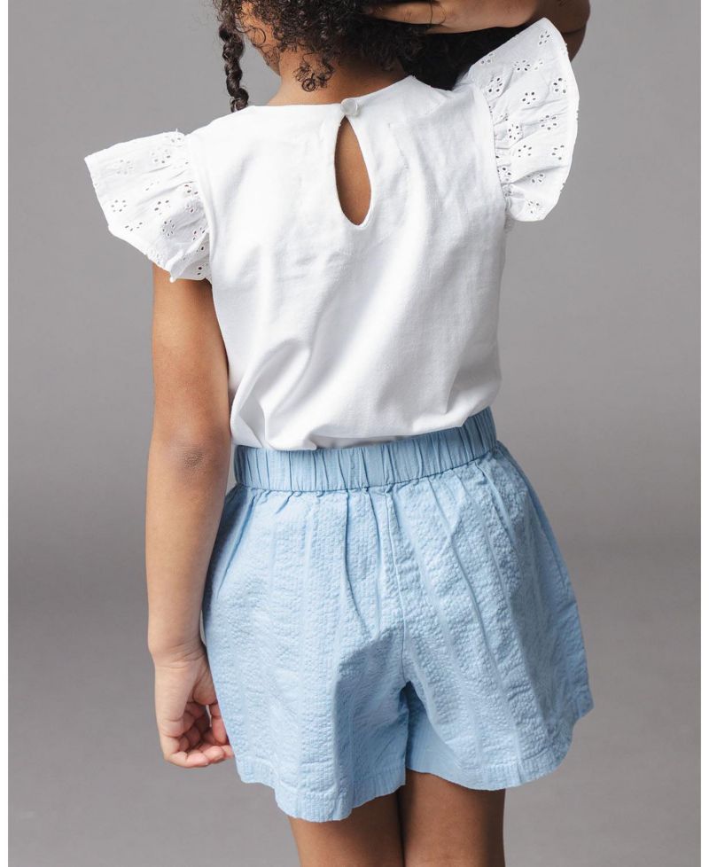 Little Girls Hope and Henry Organic Seersucker Pull-On Short