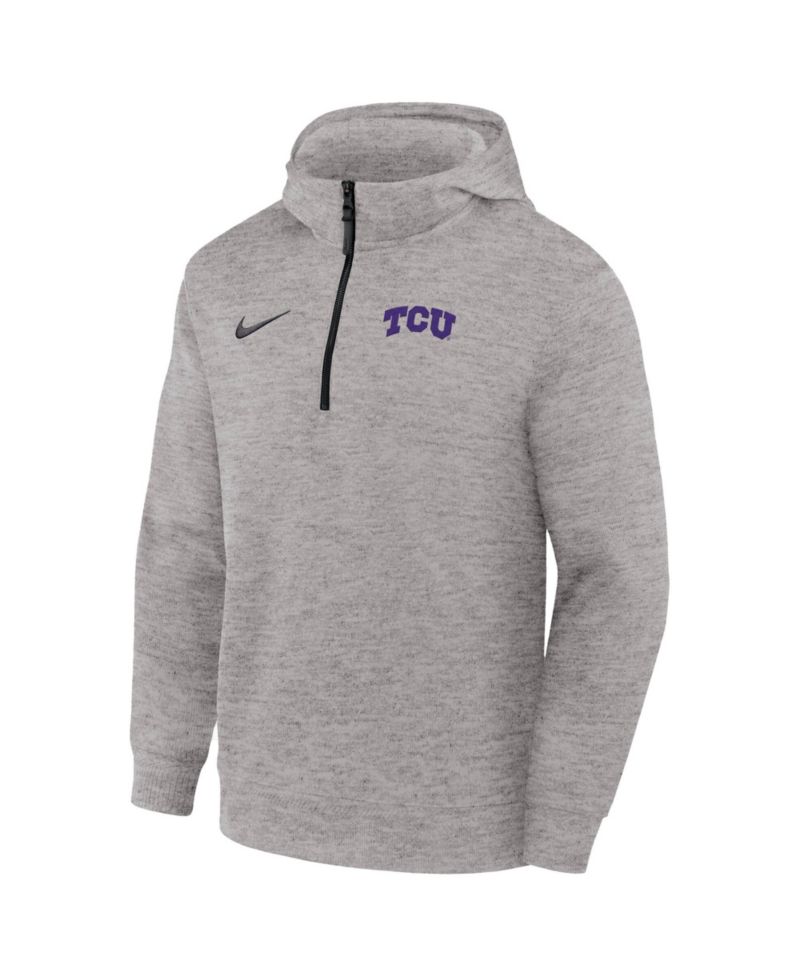 Men's Gray TCU Horned Frogs Coaches Dri-FIT Half-Zip Hoodie