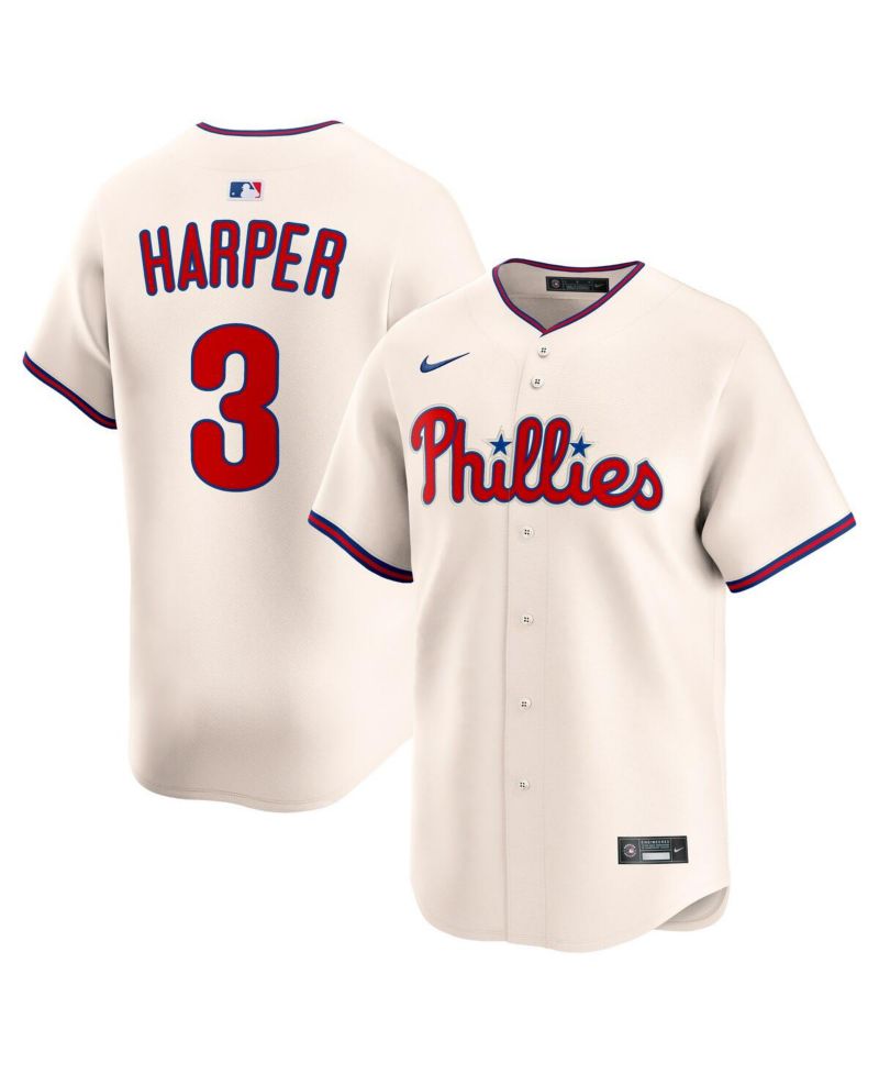 Men's Bryce Harper Cream Philadelphia Phillies Alternate Limited Jersey
