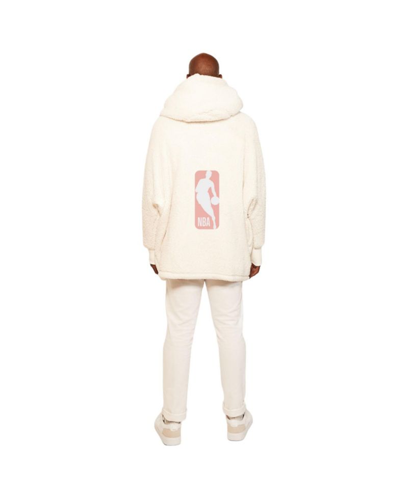 Men's and Women's Cream NBA Breast Cancer Awareness Oversized Hooded Lounger