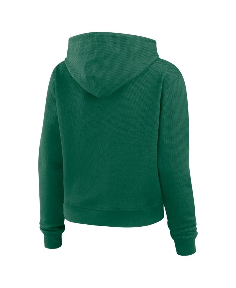 Women's Green New York Jets Waffle Hoodie Pullover Top