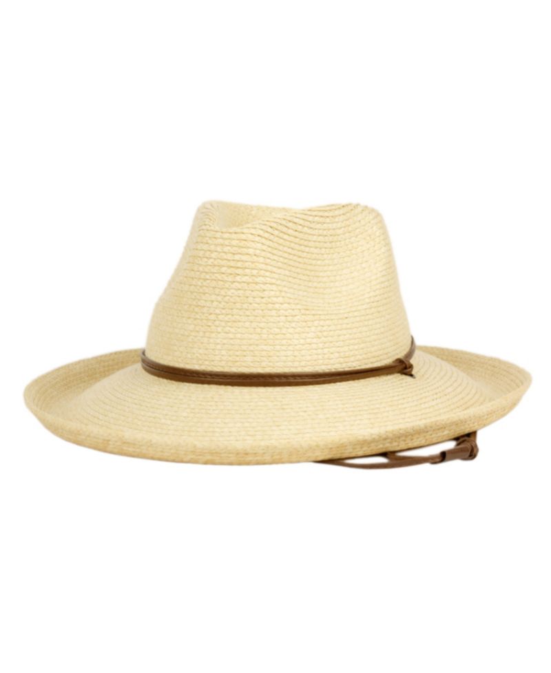 Straw Fedora Sun Hat with Chin Cord