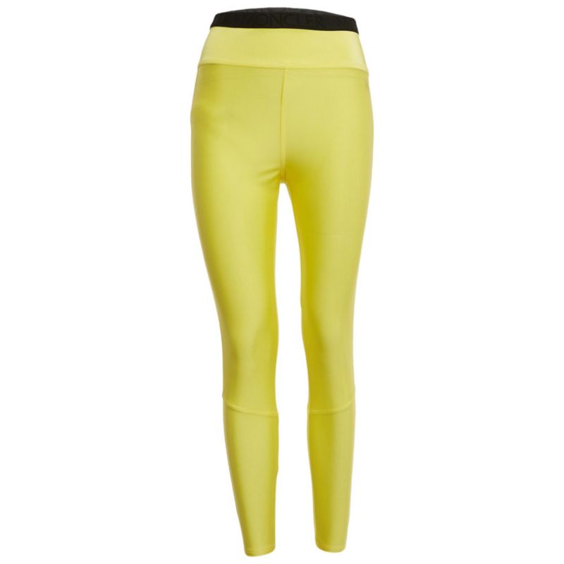 Women's Yellow Logo Print Jersey Leggings