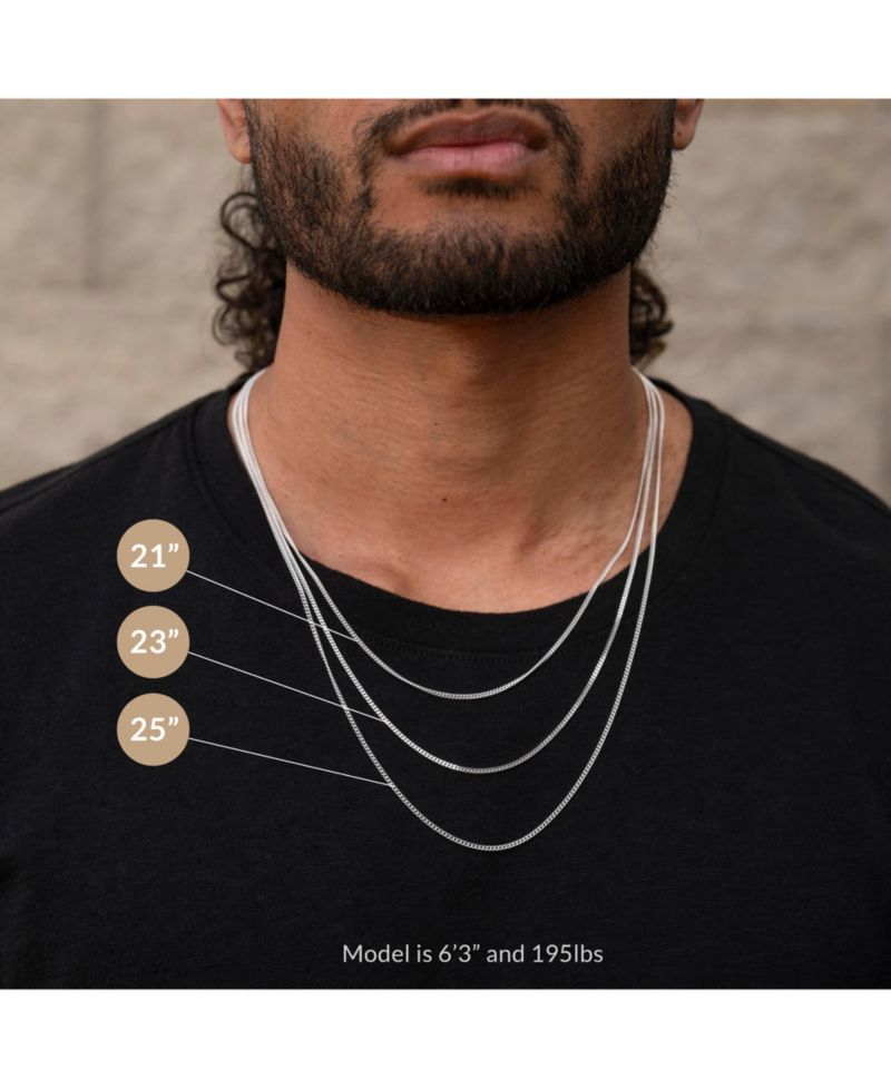 Men's Rope Necklace - 3mm Silver Chain