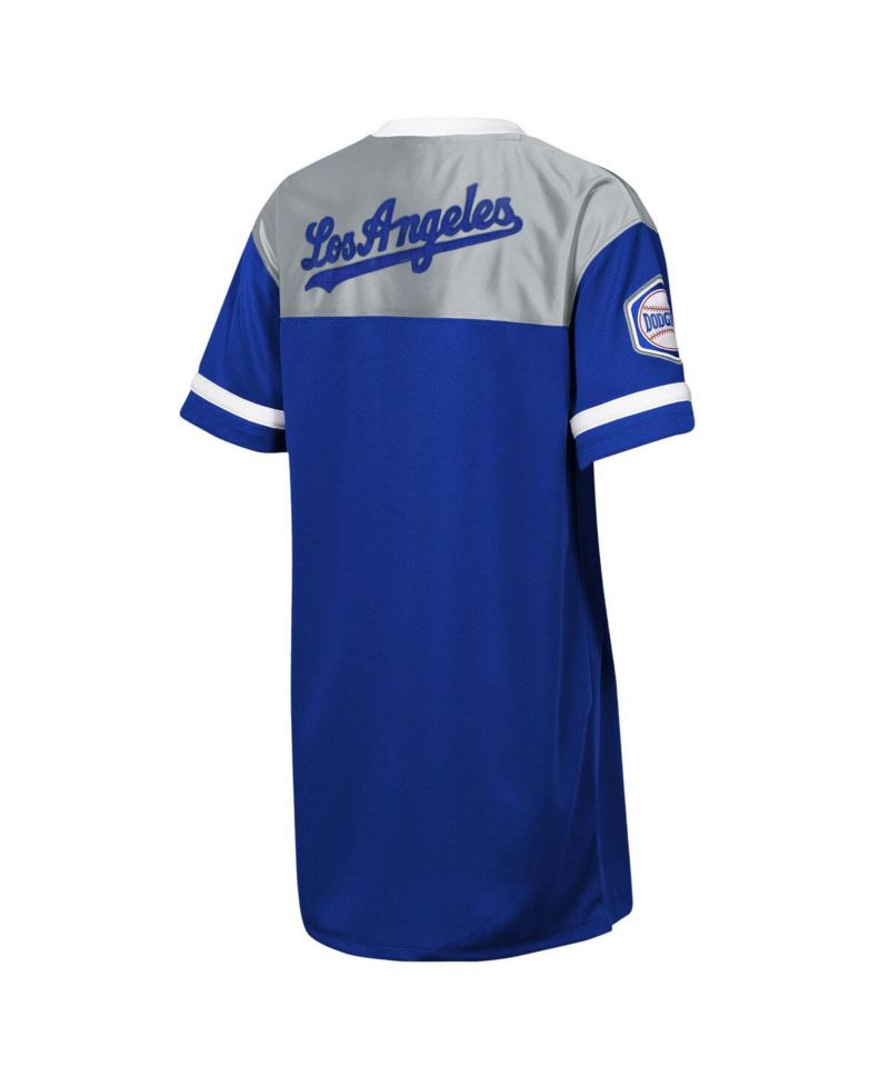 Big Girls Royal Los Angeles Dodgers Big League Cheer V-Neck T-Shirt Dress
