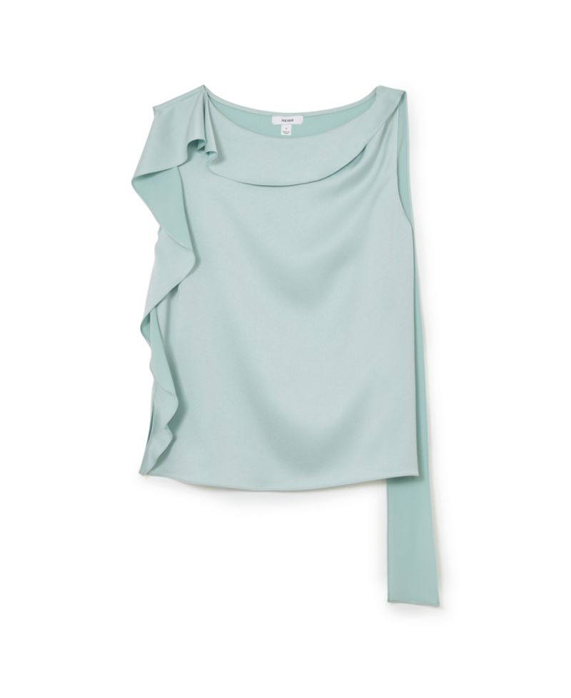 Women's Hanna Cowl Neck Satin Sleeveless Top