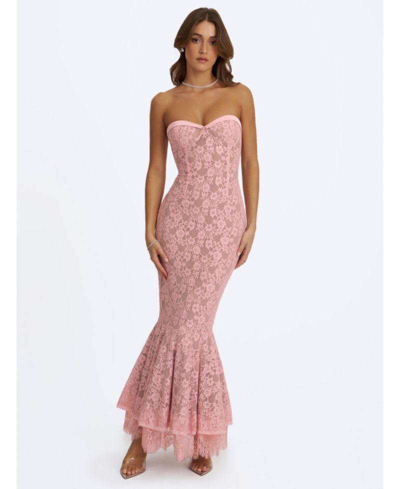Women's Rosalyn Sweetheart Sleeveless Mermaid Lace Dress
