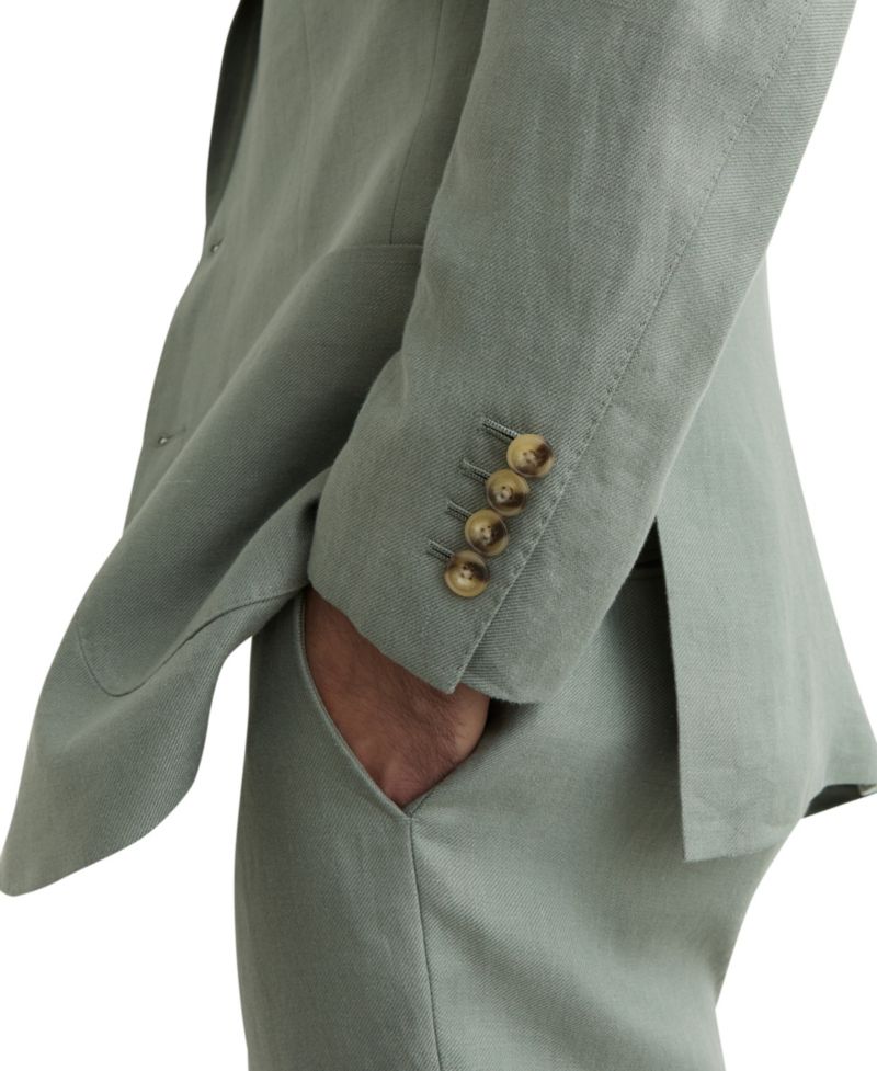 Men's Atlantic Single-Breasted Tailored-Fit Linen Blazer