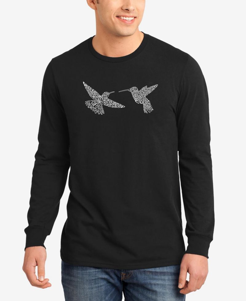 Men's Hummingbirds Word Art Long Sleeve T-shirt
