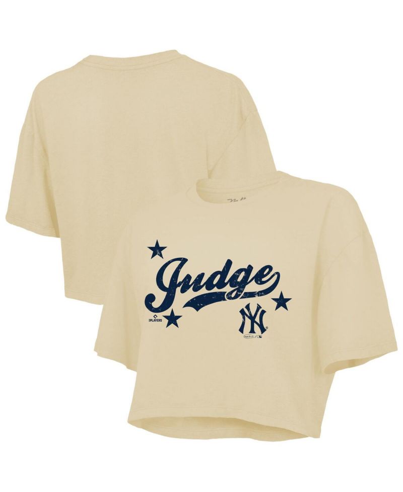 Women's Aaron Judge Cream New York Yankees Boxy Crop Top