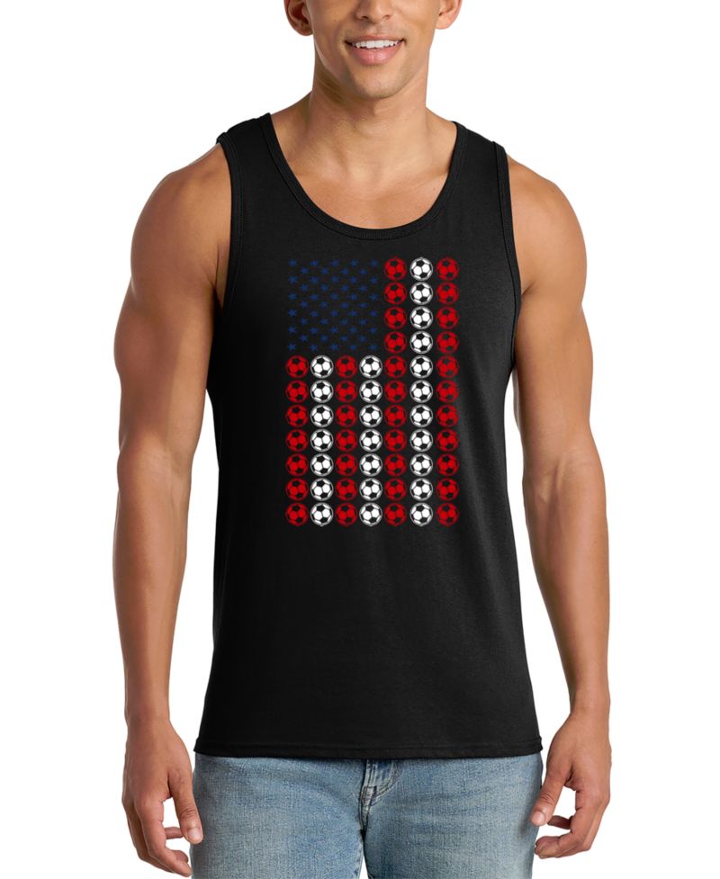 Men's Soccer Ball American Flag Graphic Tank Top