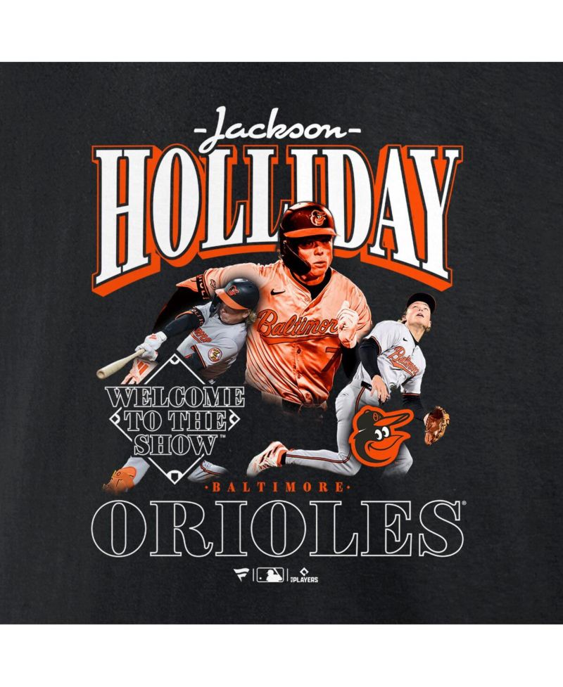 Men's Jackson Holliday Black Baltimore Orioles Welcome to the Show T-Shirt