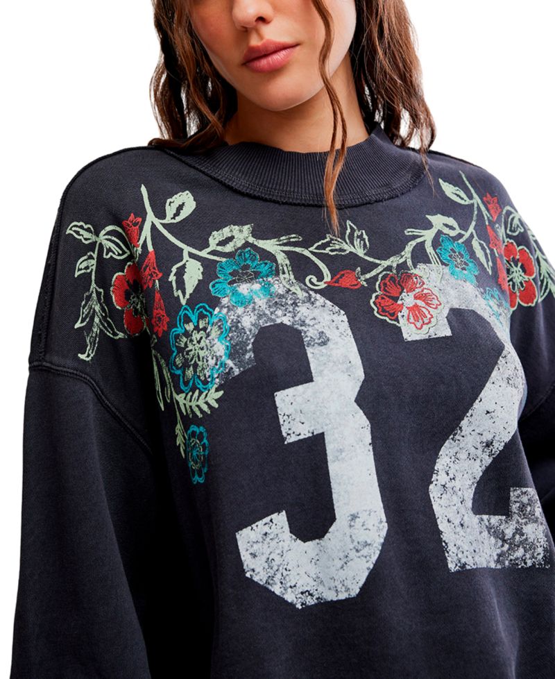 Women's Cotton Slouchy Mock-Neck Sweatshirt