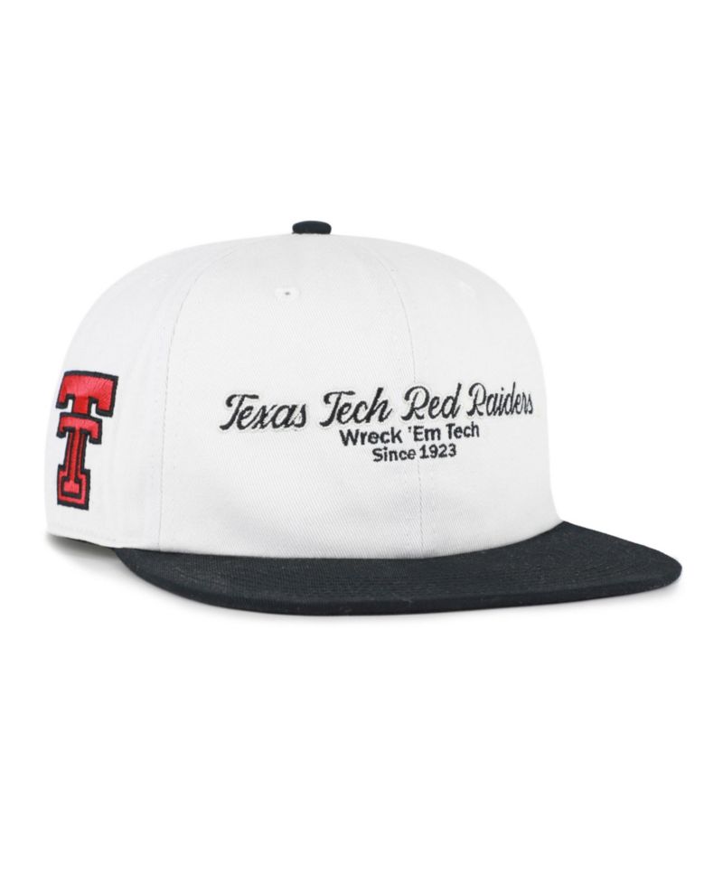 Men's '47 White/Red Texas Tech Red Raiders Script Stack Relaxed Captain Adjustable Hat