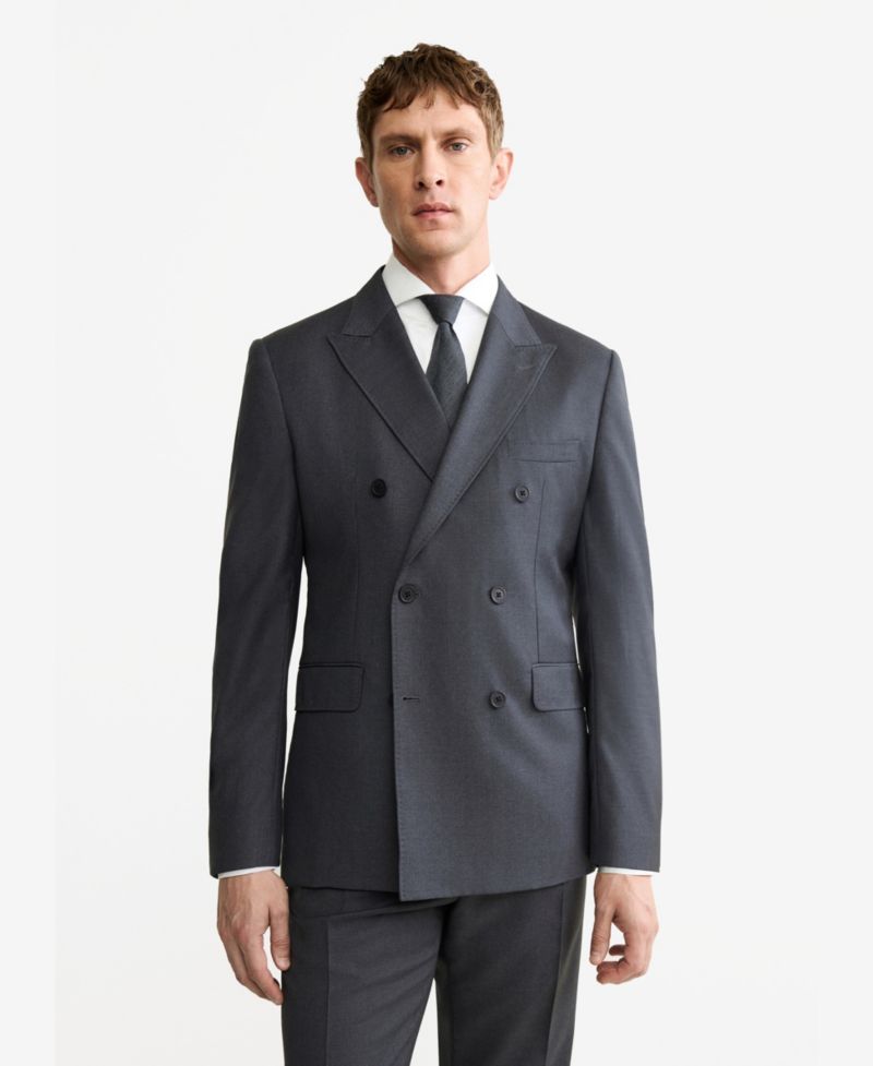 Men's Wool Flannel Double-Breasted Jacket