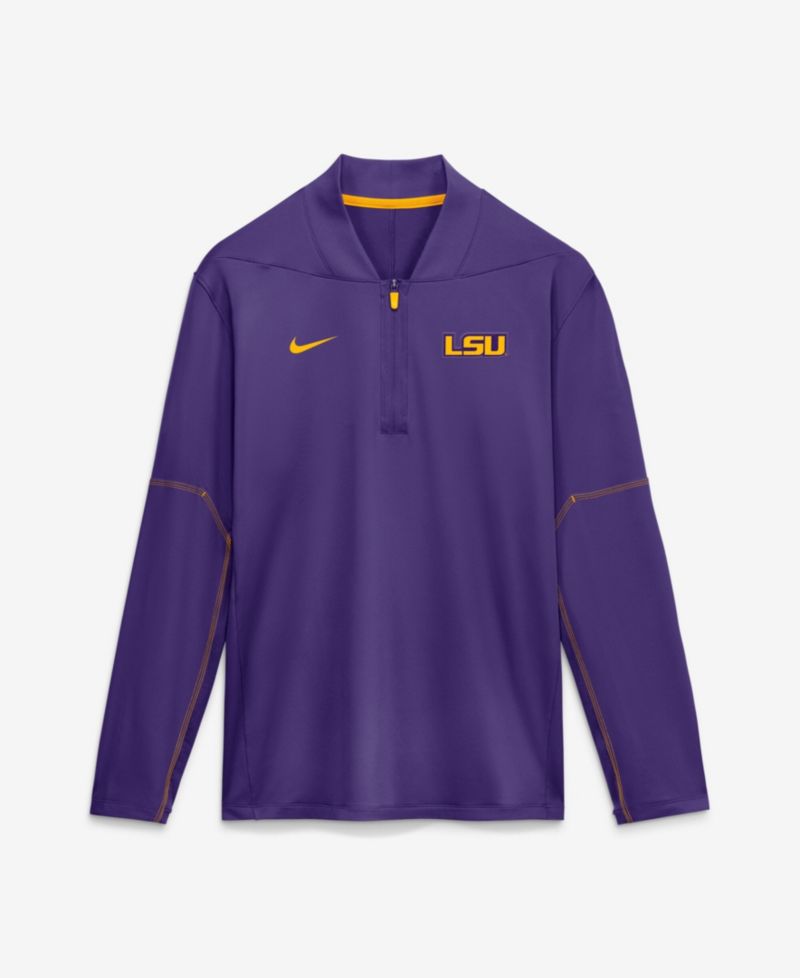 Men's Purple LSU Tigers 2026 Sideline Midweight Half-Zip Dri-FIT Pullover