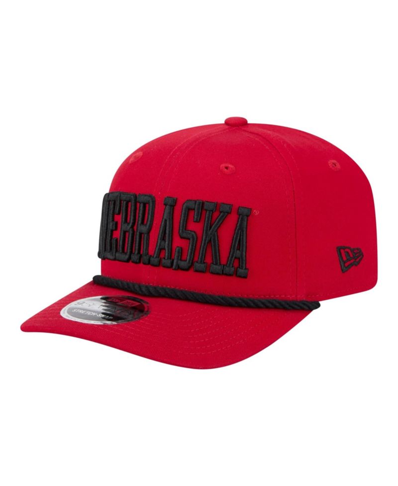 Men's Scarlet Nebraska Huskers Wordmark Rope 9SEVENTY Stretch-Snap Hat