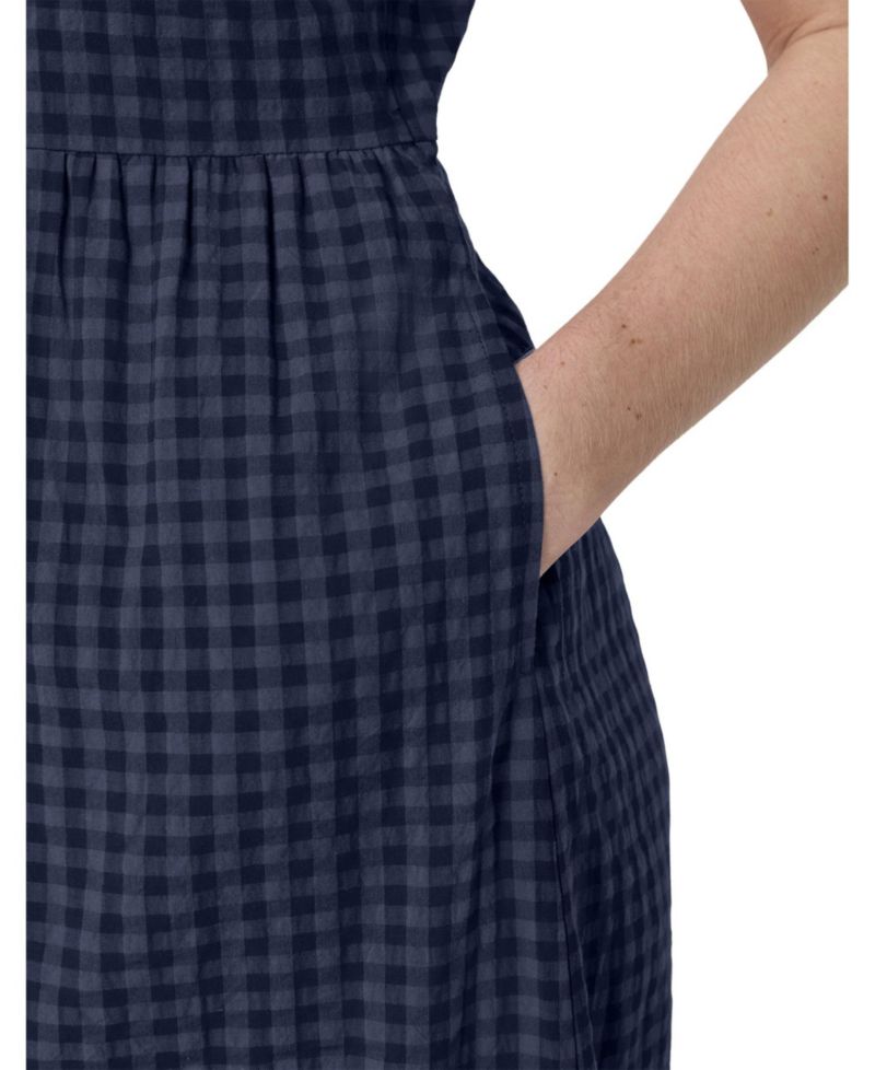 Women's Cara Gingham Seersucker Sleeveless Midi Dress