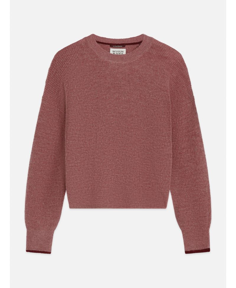 Women's Fuzzy Wool-Blend Relaxed-Fit Crewneck Pullover