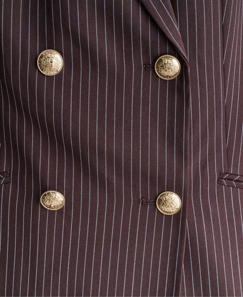 Women's Double-Breasted Pinstripe Blazer
