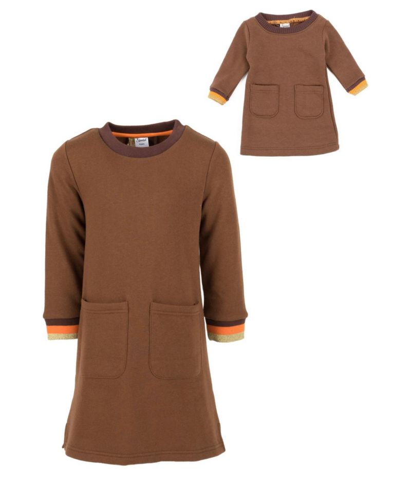 Big Girls 6-14 Matching Doll Long Sleeve Crew Neck Tunic Sweatshirt Dress