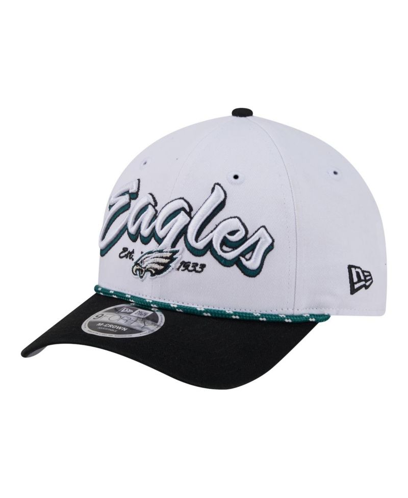 Men's White Philadelphia Eagles Team Loyal A-Frame 9FORTY Adjustable Hat