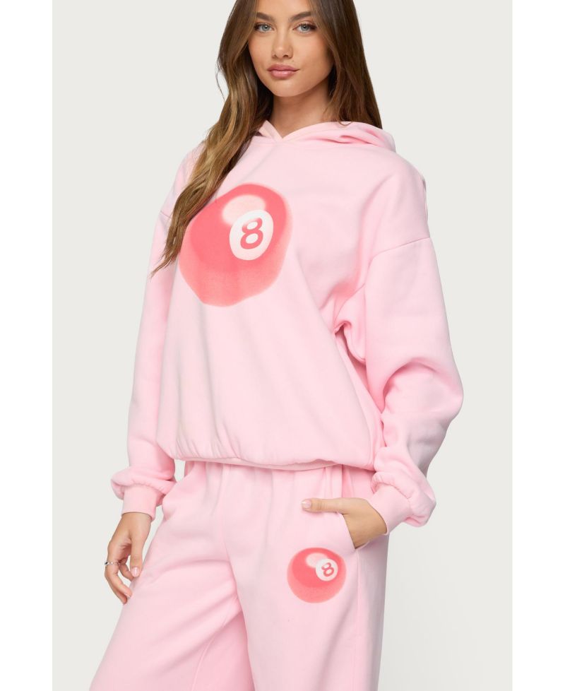 Womens Lucky 8 Oversized Hoodie