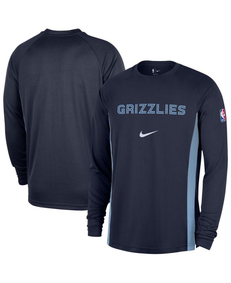 Men's Navy Memphis Grizzlies 2025/26 Authentic Pre-Game Legend Dri-FIT Long Sleeve Shooting T-Shirt