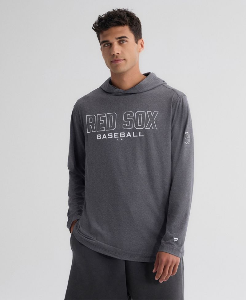 Men's Charcoal Boston Red Sox Clutch Long Sleeve Hooded T-Shirt