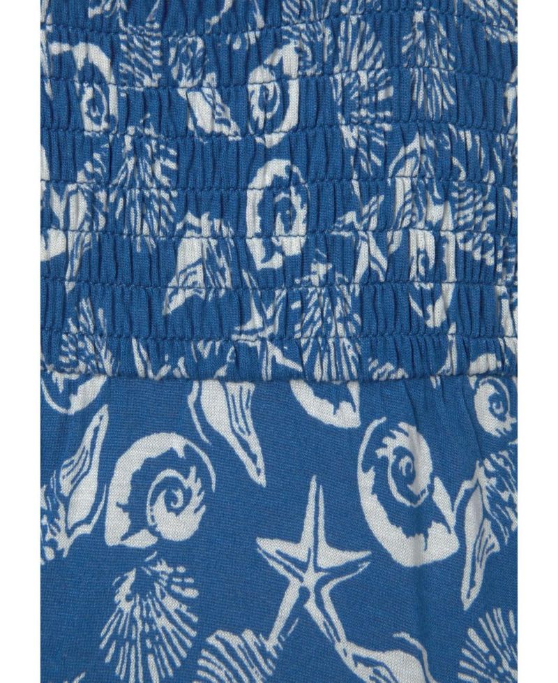 Women's Viscose Printed Halter A-Line V-Neck Short Dress