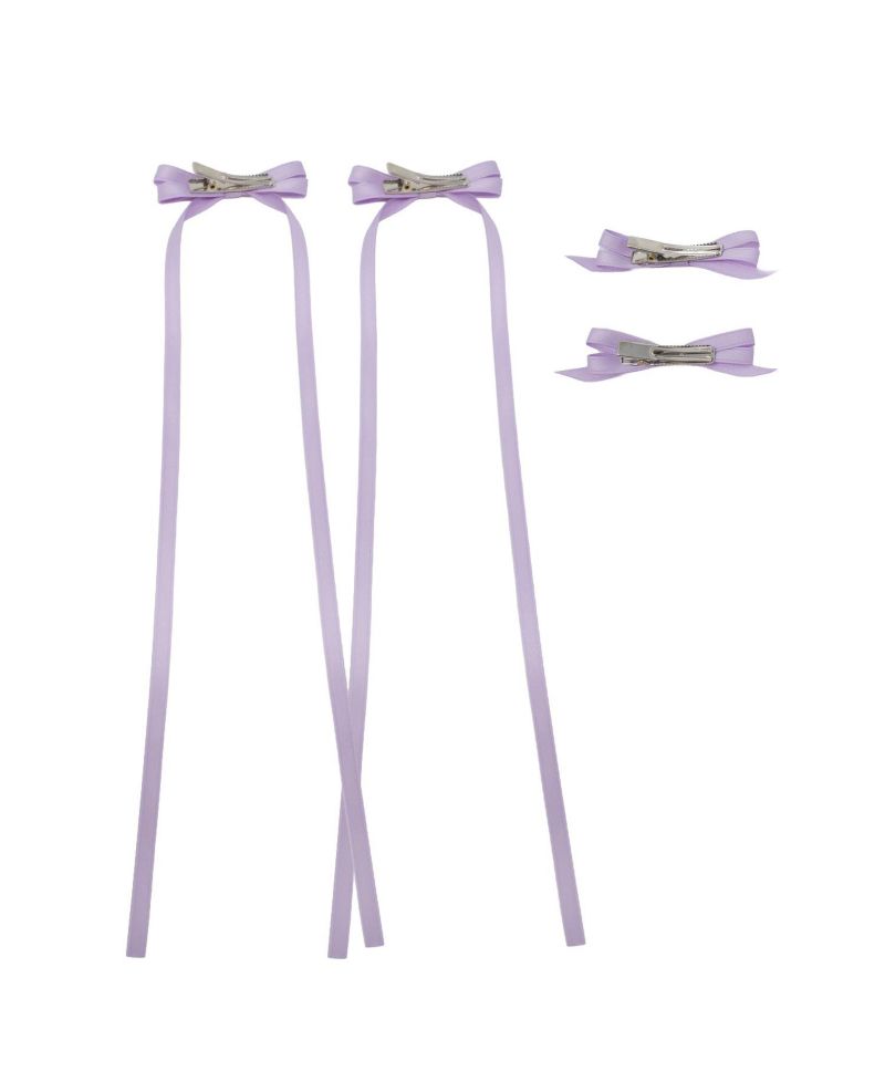 Girls Ribbon Bow Clip Set (4pc)
