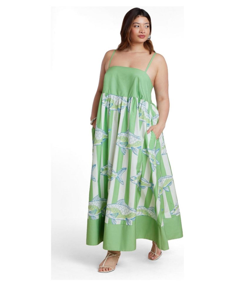 Women's Plus Size Printed Relaxed Maxi Dress