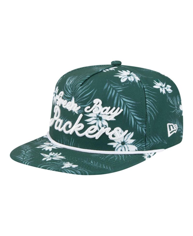 Men's Green Green Bay Packers Palm Print A-Frame 9FIFTY Snapback Hat