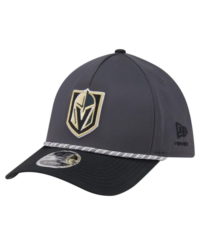 Men's Charcoal/Black Vegas Golden Knights 2-Tone Featherweight 39THIRTY A-Frame M-Crown Flex Hat