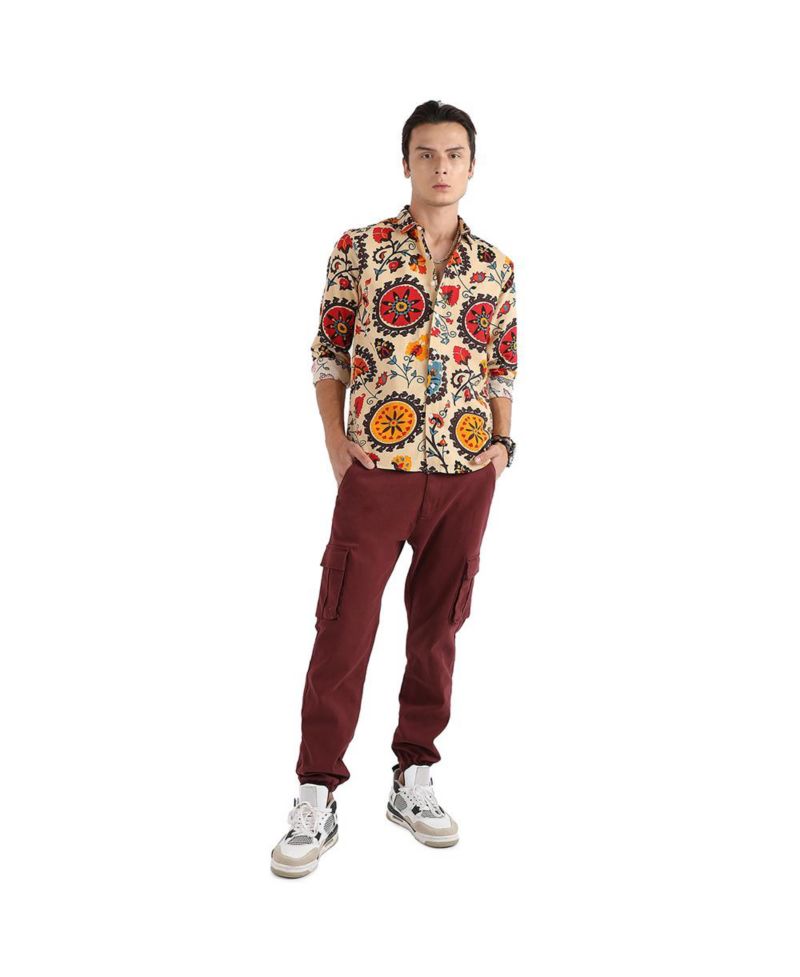 Men's Multicolour Ethnic Floral Shirt