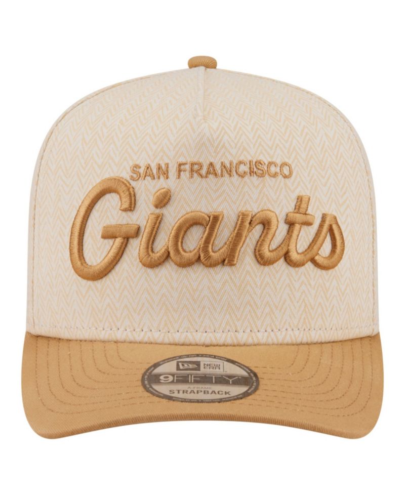 Men's Cream San Francisco Giants Herringbone 9FIFTY A-Frame Snapback Hat