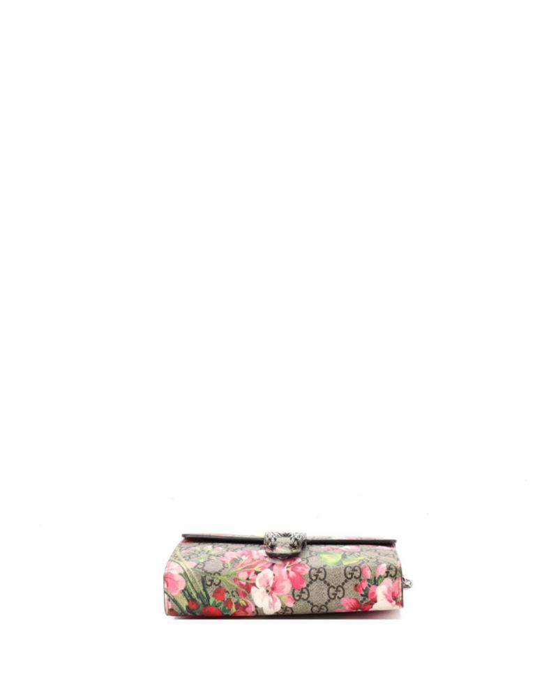 Small Dionysus Chain Wallet Blooms Print GG Coated Canvas