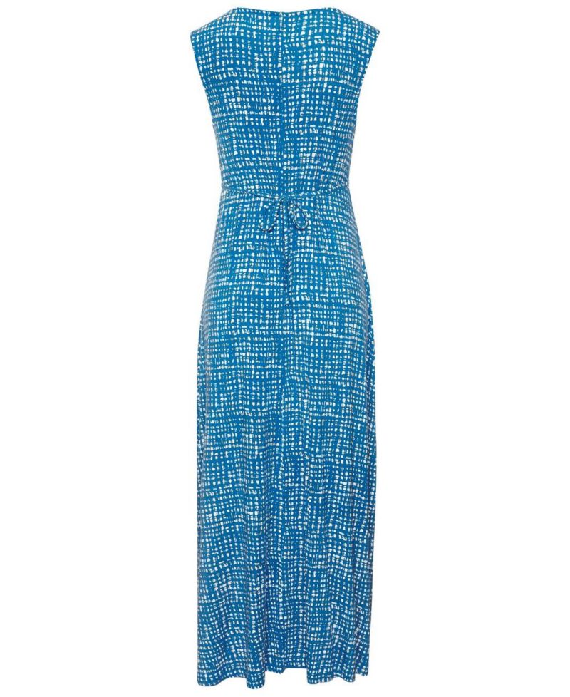 Women's Printed A-Line V-Neck Empire-Waist Maxi Dress