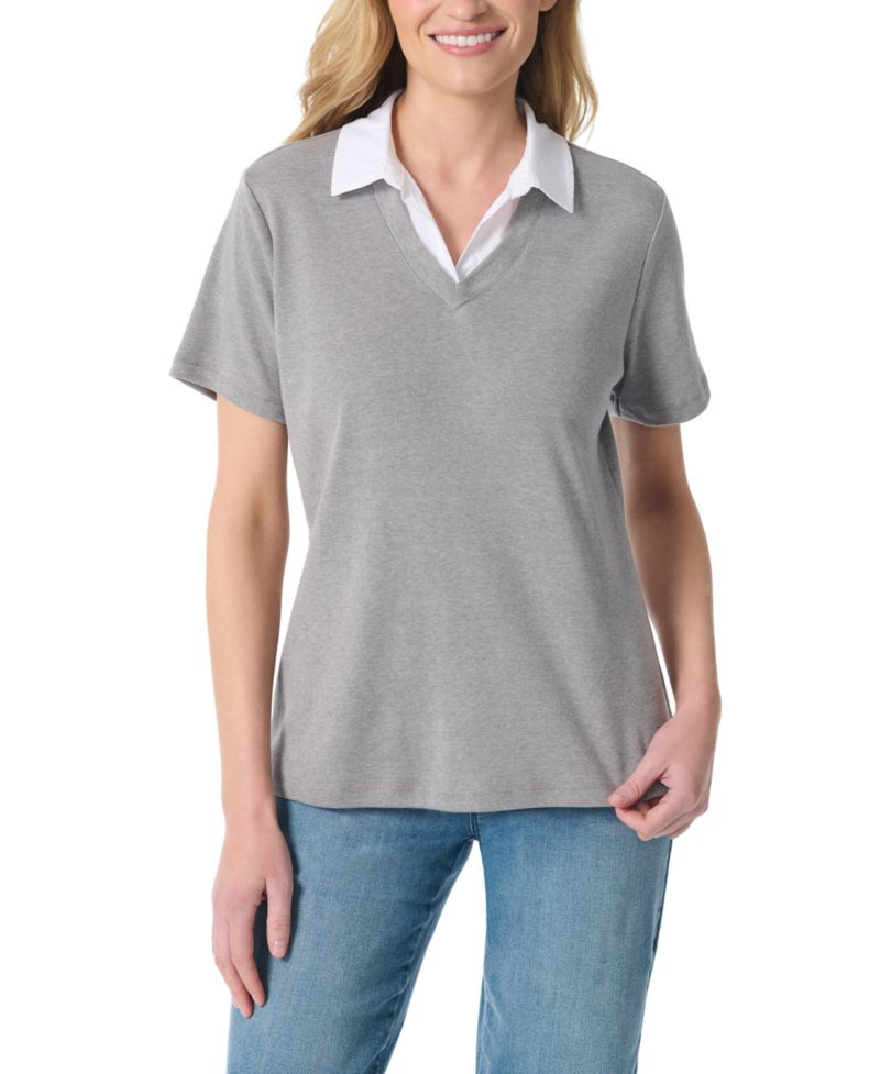 Women's Polo Twofer Top