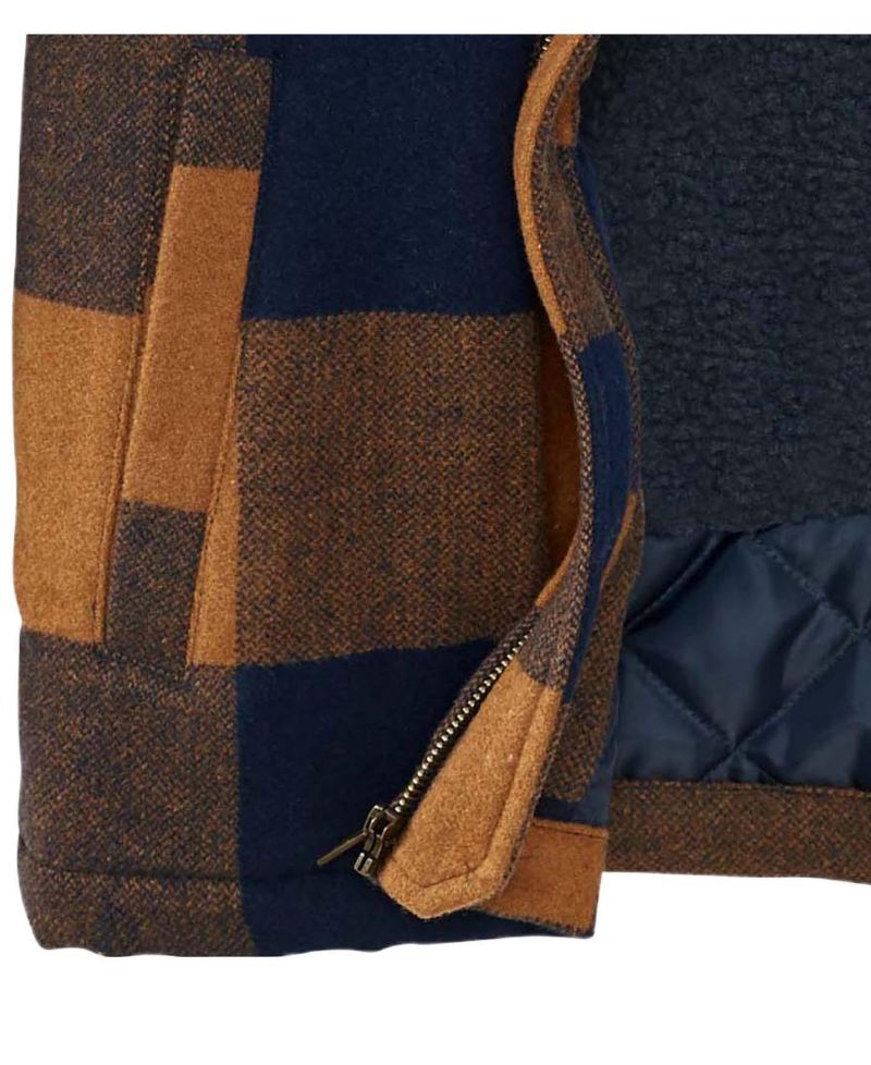 Big & Tall Wool Sherpa Lined Heavyweight Zip Up Coat