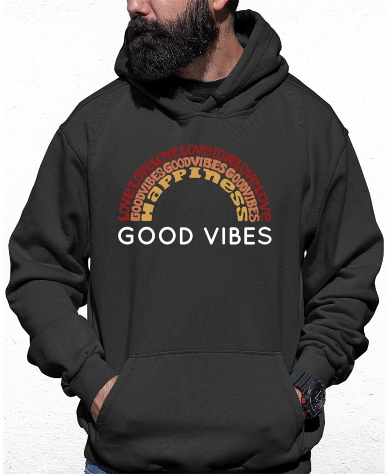 Men's Good Vibes Word Art Hooded Sweatshirt