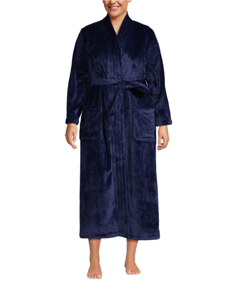 Plus Size Cozy Plush Long Wrap Robe