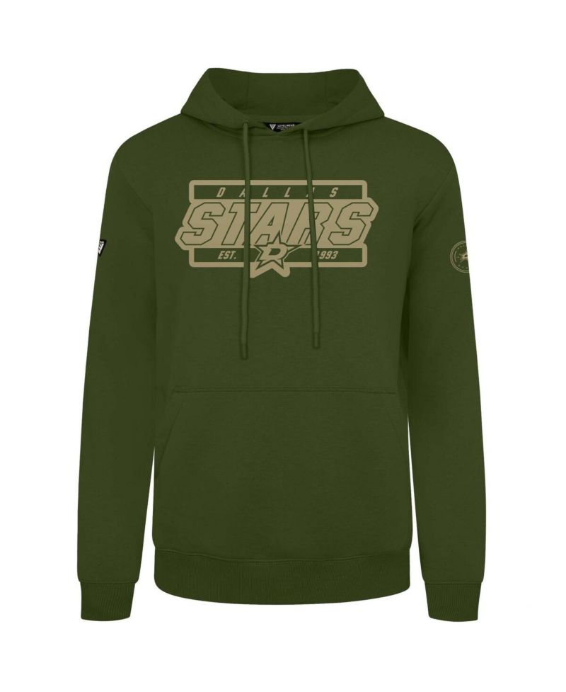 Men's Olive Dallas Stars Podium Pullover Hoodie